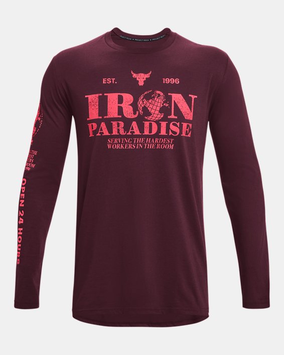 Men's Project Rock 24 Hours Long Sleeve in Maroon image number 4